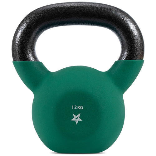 Kettlebell Gusseisen neoprenbeschichtet 12 kg für Krafttraining