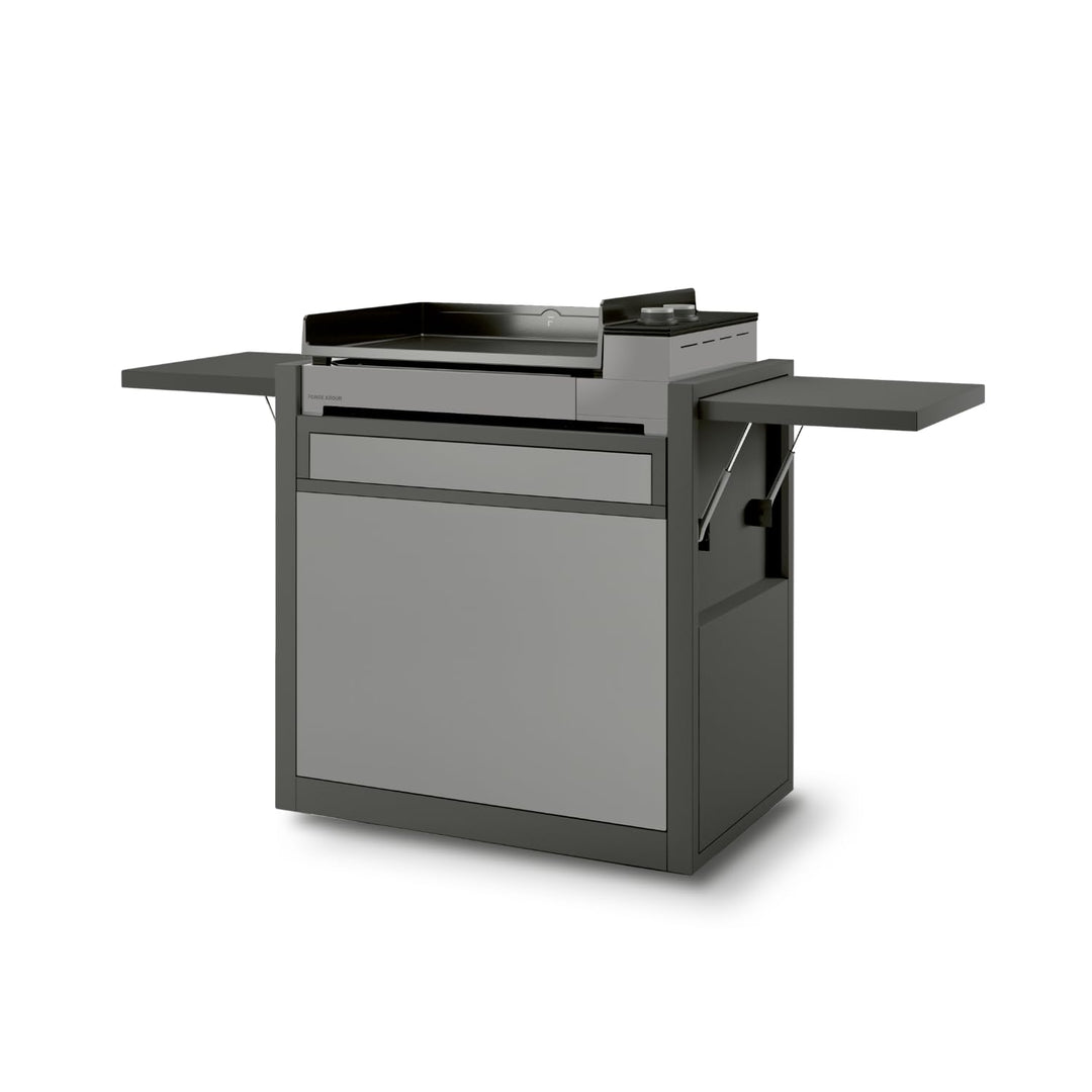 Plancha-Trolley Premium Stahl geschlossen 60 cm klappbare Ablagen