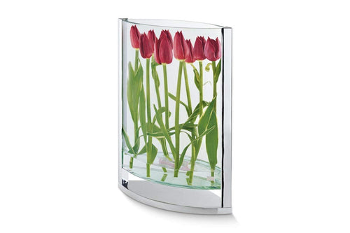 Vase mit Doppelboden-Effekt Glas transparent schmal elegant