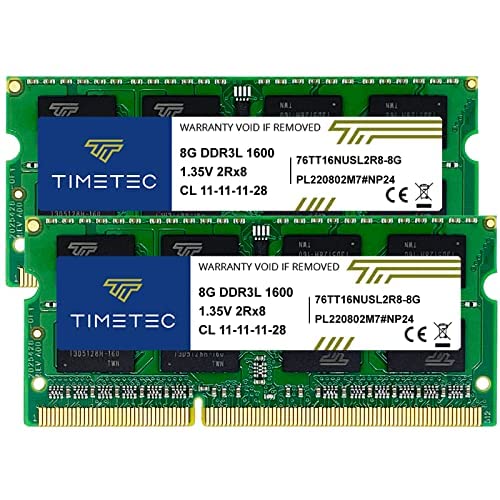Laptop RAM 16GB Kit DDR3L 1600MHz SODIMM 2x8GB Dual Rank