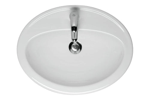 Einbauwaschbecken Oval Keramik 54x41cm Weiss mit Überlauf