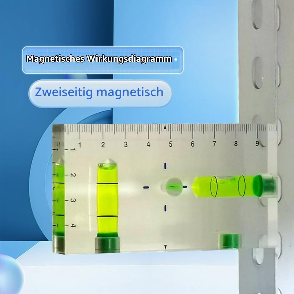 Wasserwaage T-Form Acryl mit 3 Magneten, 95x51x13 mm - Bild 7