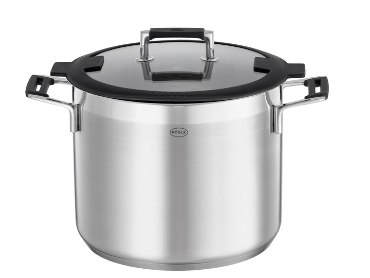 Suppentopf 24 cm Edelstahl 8,7 l mit Glasdeckel für Induktion