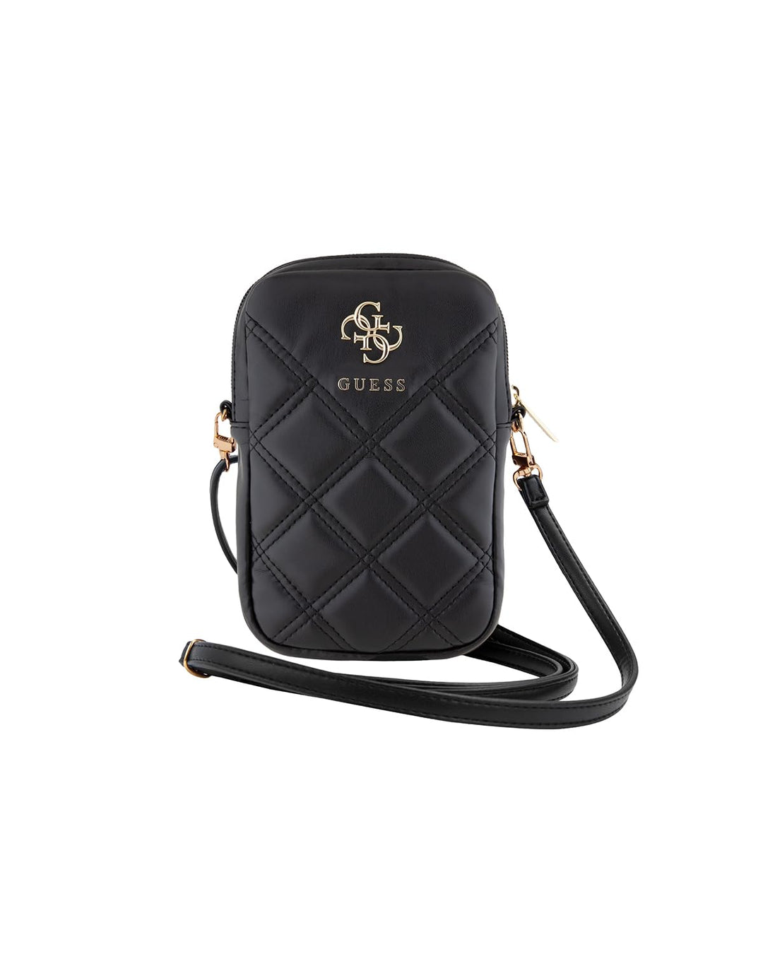 Handytasche Zip Quilted 4G Schwarz gesteppt mit Reissverschluss
