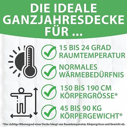 Ganzjahres-Daunendecke 220x240 cm Federn &amp; Daunen 450 gsm Oeko-Tex - Bild 6