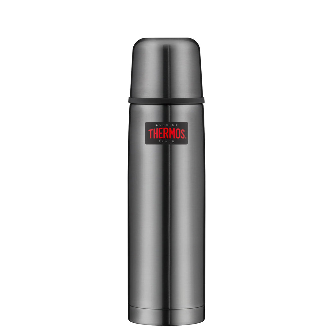 Thermosflasche 500ml Edelstahl 12h heiss mit Trinkbecher Stone Grey