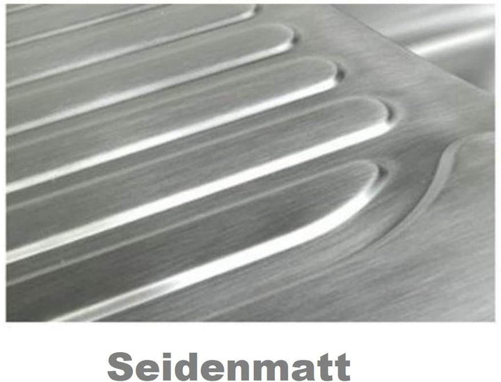 Einbauspüle Edelstahl 77x50 cm mit Abtropffläche ab 45er Unterschrank - Bild 3