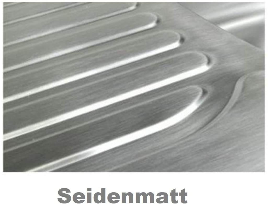 Einbauspüle Edelstahl 78x48 cm Satin mit Abtropffläche ab 50er Unterschrank - Bild 3