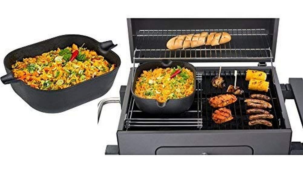 Guss-Wok-Einleger Rost-in-Rost-System eckig 23,7x28 cm Grillen