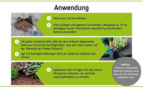 Unkrautvlies 180 g/m² Polyester &amp; Polypropylen 50x1 m Garten - Bild 7
