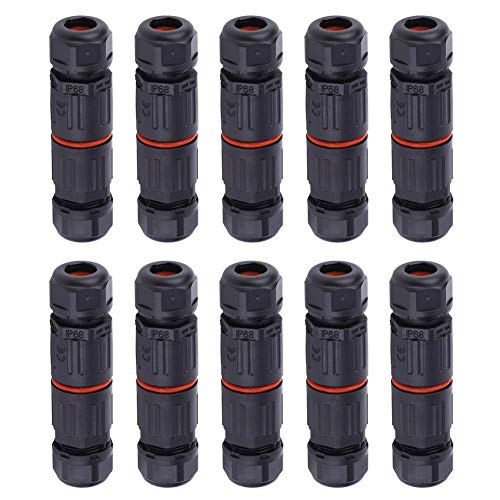 Kabelverbinder 3-polig IP68 wasserdicht 0.5–2.0mm² 10er-Set