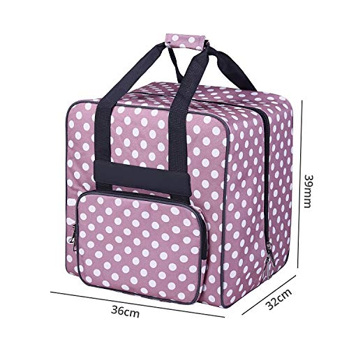 Overlocktasche mit Fronttasche und Tragesicherung 39x32x36 cm Rosa - Bild 3