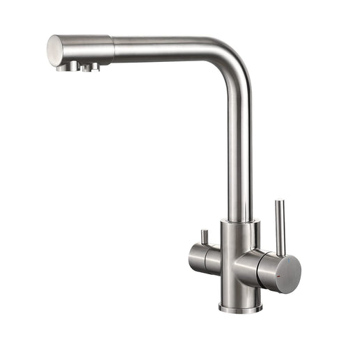 3-Wege-Küchenarmatur mit Wasserfilter Edelstahl 304 360° drehbar