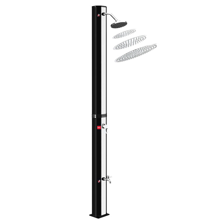 Solar Gartendusche 35 L Edelstahl-Duschkopf Ø 300 mm mit Fussdusche