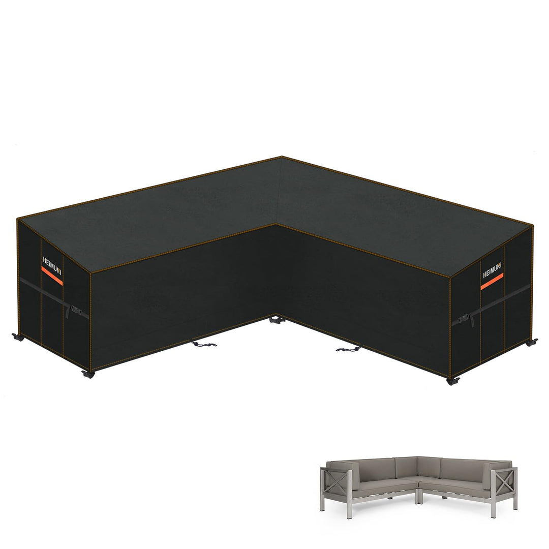 Gartenmöbel-Abdeckplane L-Form Ecksofa 255x255x100cm 420D Oxford