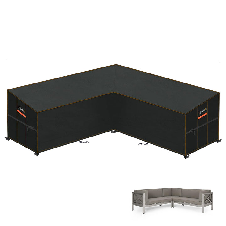 Gartenmöbel-Abdeckplane L-Form Ecksofa 255x255x100cm 420D Oxford