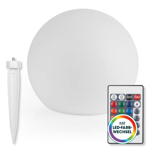 Solar-Dekokugelleuchte RGB 30 cm mit Farbwechsel & Erdspieß