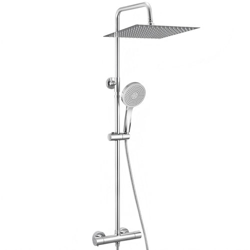 Duschsystem Thermostat Chrom 30cm Regendusche 5 Strahlarten höhenverstellbar