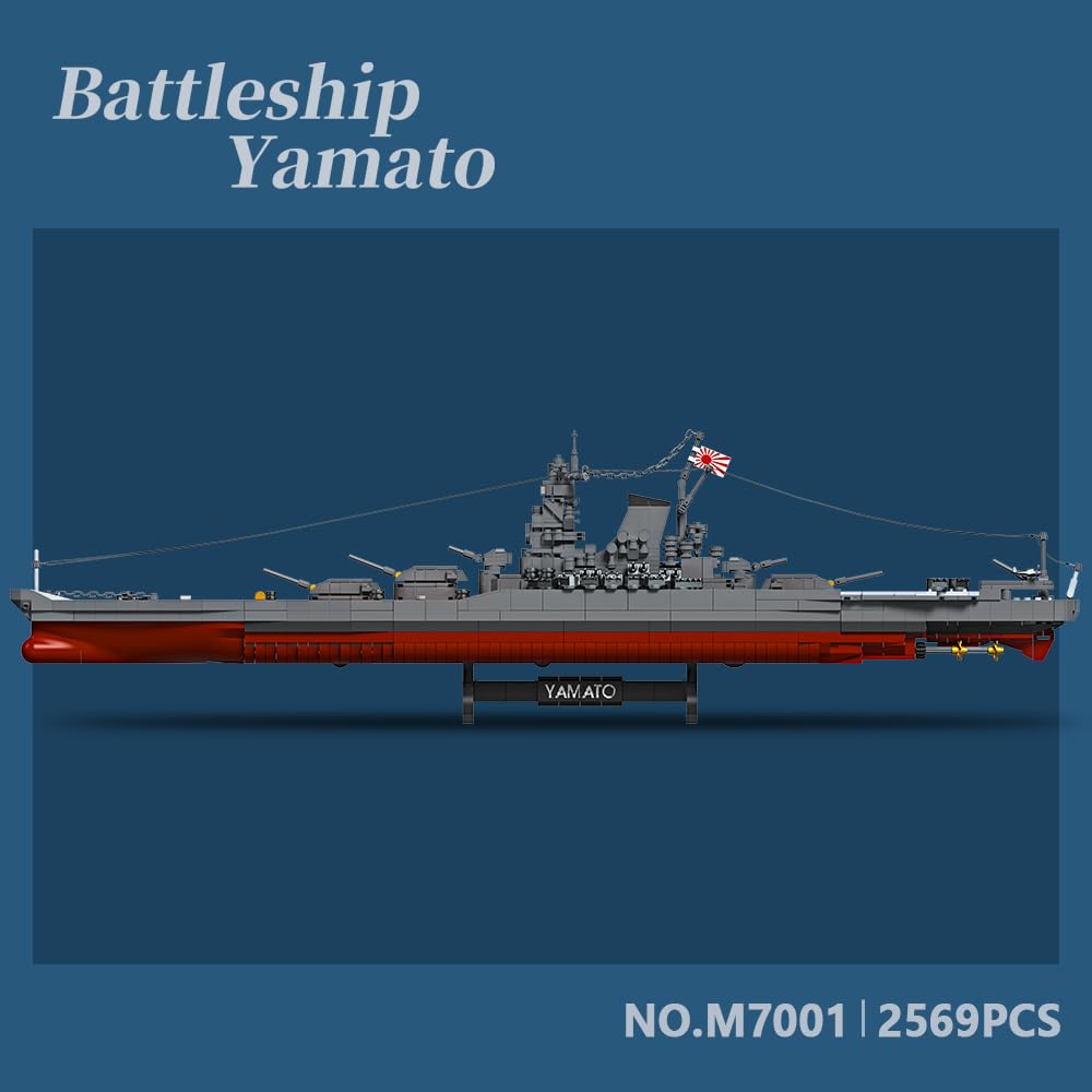 Yamato Schlachtschiff Klemmbausteine WWII 1:300 – 2569 Teile - Bild 5