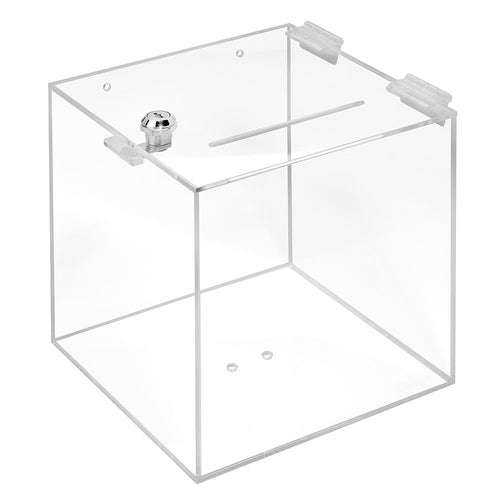 Losbox Acrylglas transparent mit Schloss 20x20x20 cm