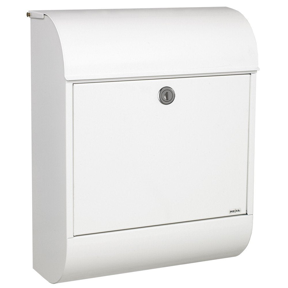 Briefkasten Stahl mit Zeitungsfach verkehrsweiß 450x352x160 mm