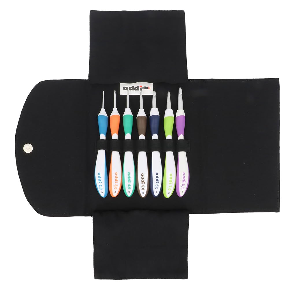 Häkelnadel-Set mit Etui 7 Nadeln ergonomisch 2-8 mm