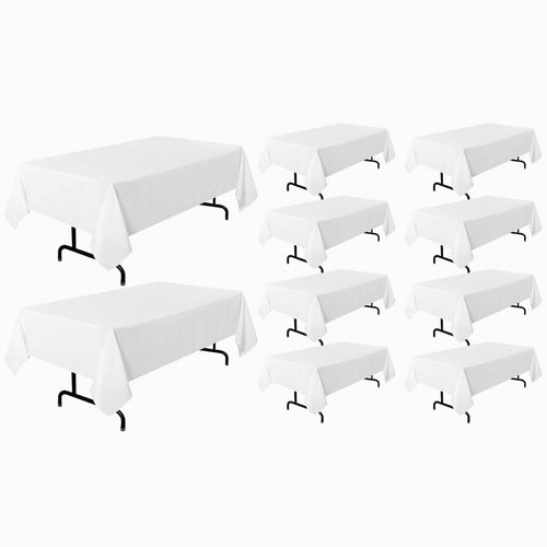 Tischdecke Polyester Weiss 153x260 cm 10er-Set für Events
