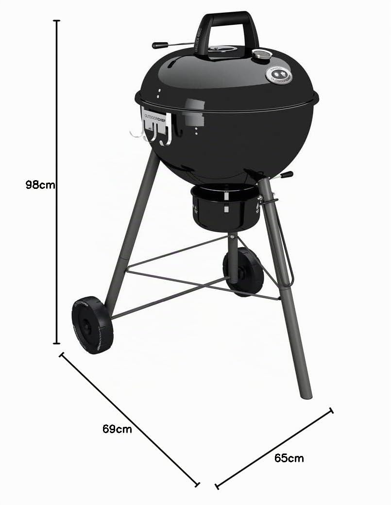 Holzkohle-Kugelgrill 480 C schwarz mit Slide-Trichter &amp; Smoker-Funktion - Bild 10