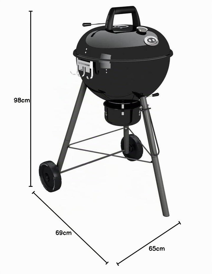 Holzkohle-Kugelgrill 480 C schwarz mit Slide-Trichter &amp; Smoker-Funktion - Bild 10