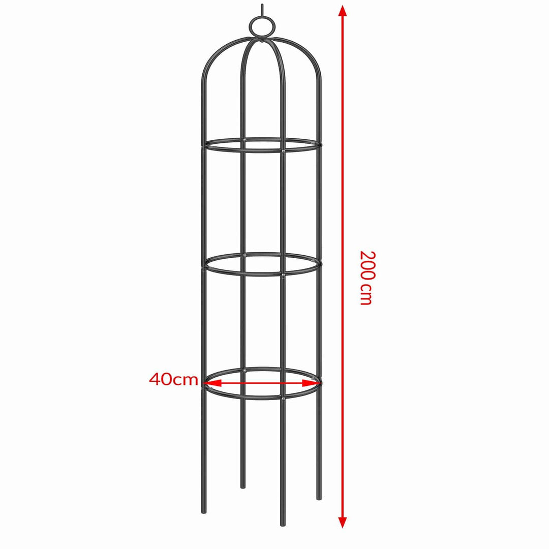 Rosensäule Metall 200cm Schwarz 2er-Set für Kletterpflanzen - Bild 8