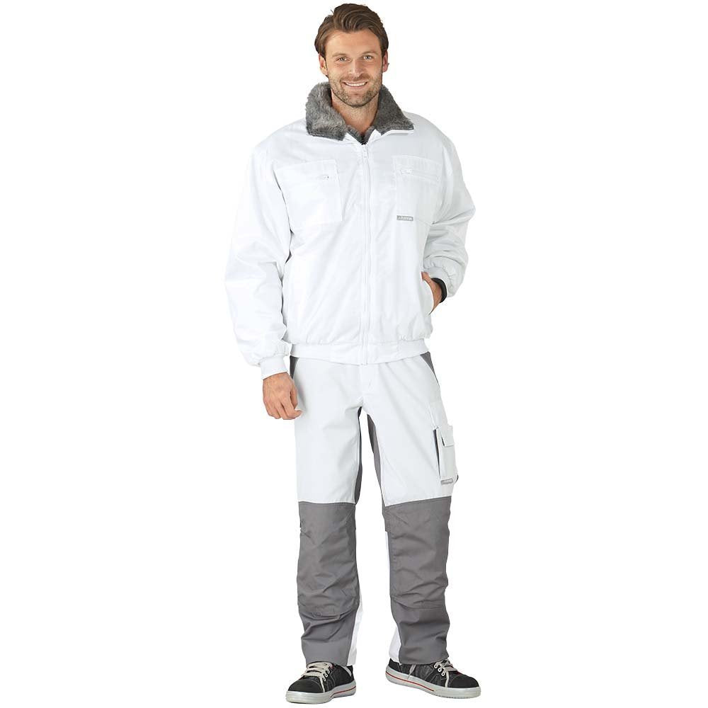 Pilotenjacke wasserabweisend mit Webpelzfutter Grösse L Weiss - Bild 2