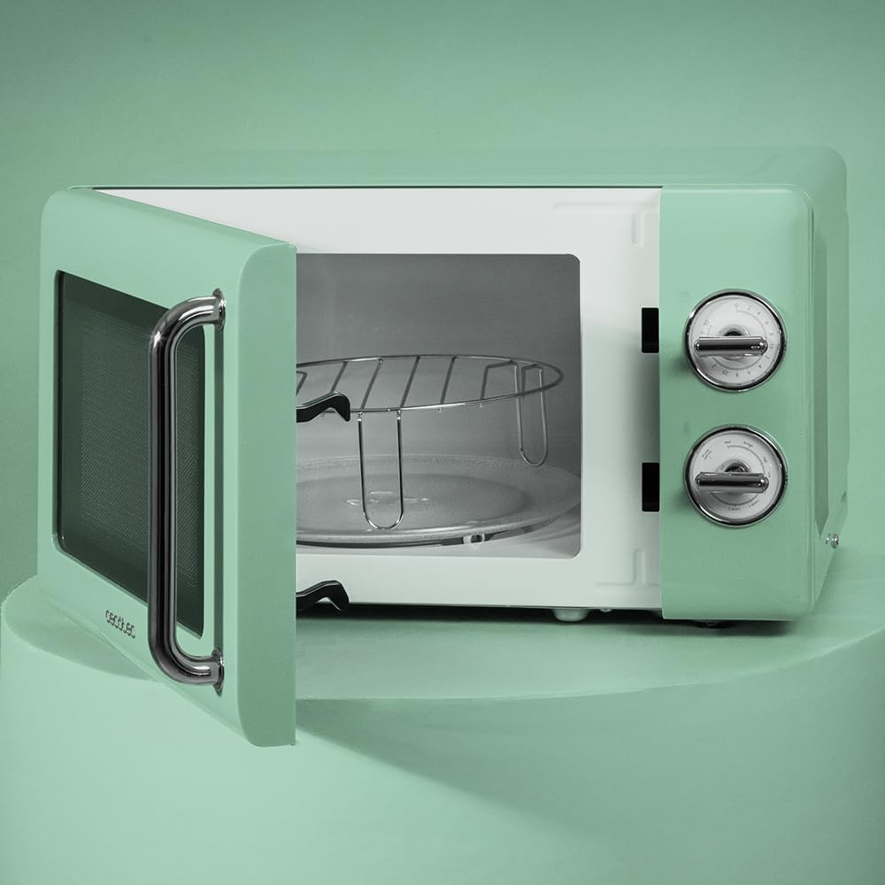 Retro Mikrowelle 20 L 700 W mechanisch 6 Stufen Grün - Bild 5