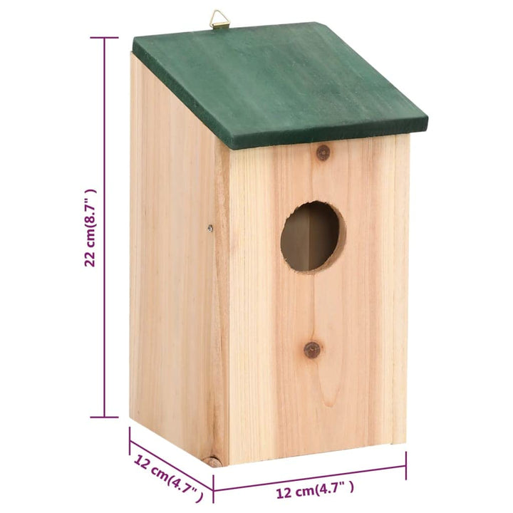 Vogelhaus Kiefernholz 12x12x22 cm mit Metallbügel 4er-Set - Bild 2