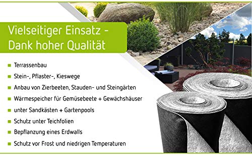 Unkrautvlies 180 g/m² Polyester &amp; Polypropylen 50x1 m Garten - Bild 5