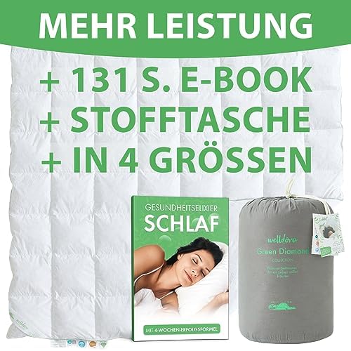 Ganzjahres-Daunendecke 220x240 cm Federn &amp; Daunen 450 gsm Oeko-Tex - Bild 8