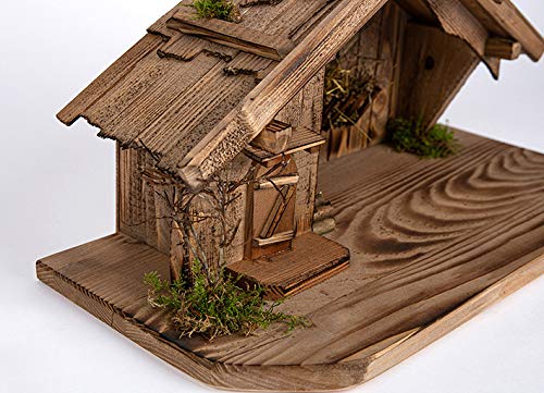 Weihnachtskrippe Holz handgefertigt 52x25x25 cm Tischkrippe - Bild 2