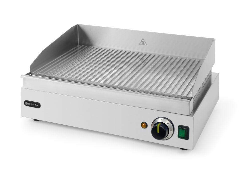 Elektro-Tischgrill gerillte Platte 518x328mm 2400W bis 300°C - Bild 3