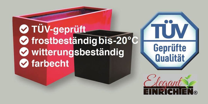Pflanzschale Fiberglas rund Perlmutt-Weiss 46x16 cm Innen &amp; Aussen - Bild 6