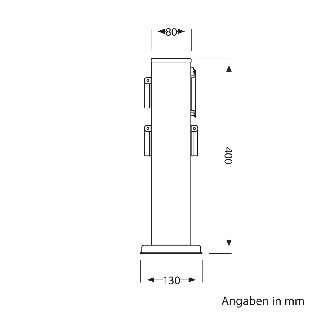 Steckdosensäule Garten Edelstahl 3-fach IP44 mit Zeitschaltuhr 40cm - Bild 5