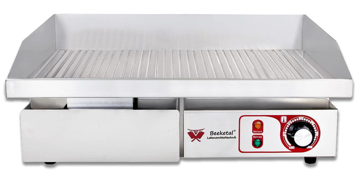 Elektro-Grillplatte Gastro 3000W gerillte Carbonstahl-Fläche 550x350mm
