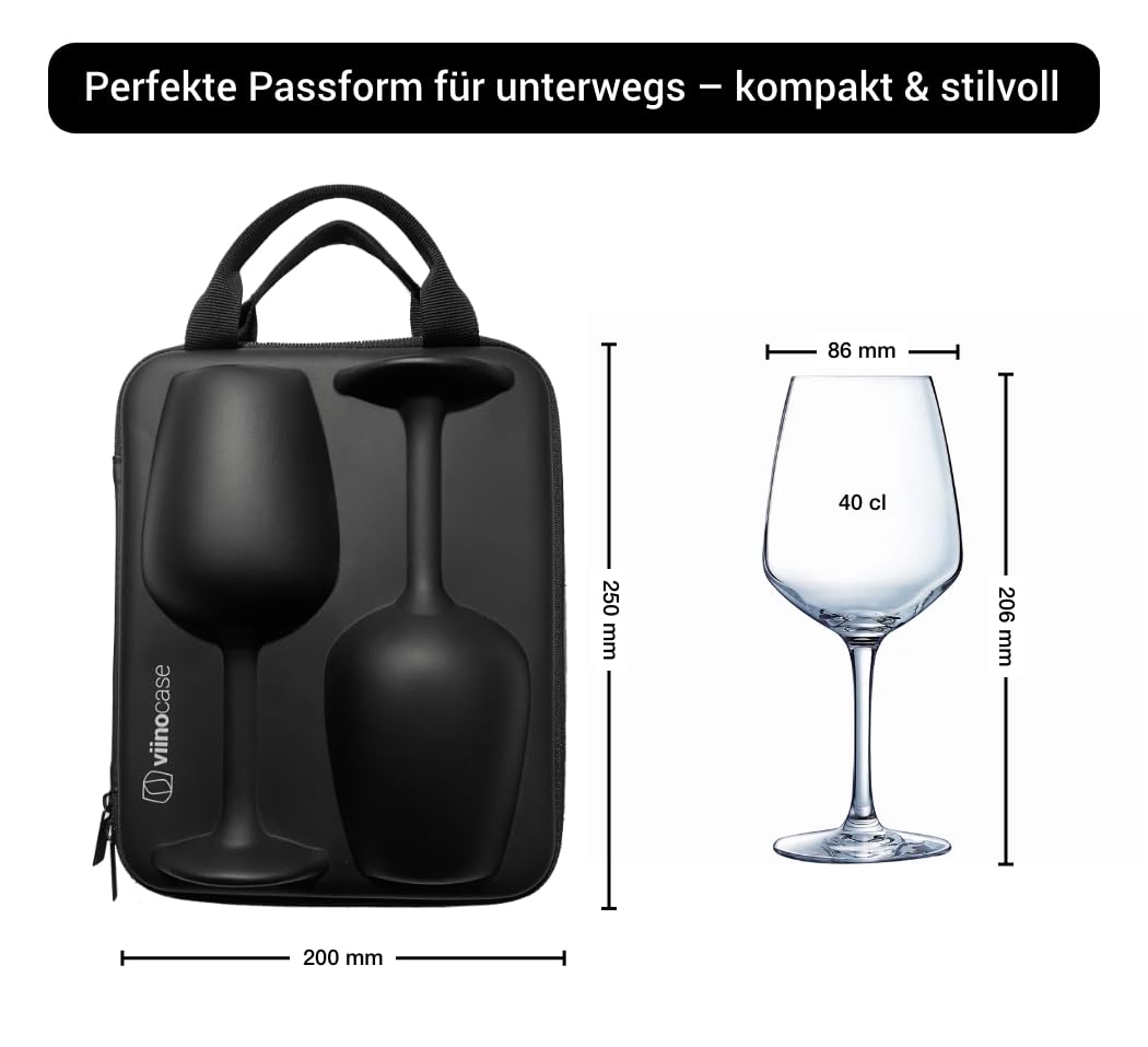Weingläser to go im Hartschalen-Case 2x 400ml für Picknick - Bild 3