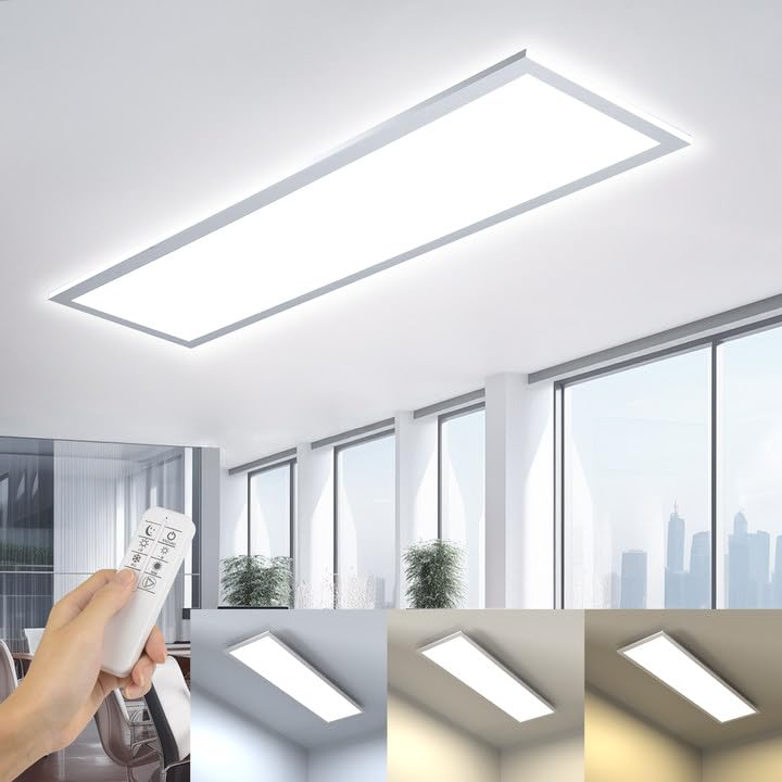 LED Deckenleuchte Panel 100x25cm dimmbar 36W Warmweiss-Tageslichtweis