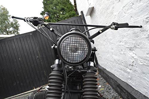Motorrad-Scheinwerfer 6 Zoll Stahl mit Netzgrill H4 55W Cafe Racer - Bild 8