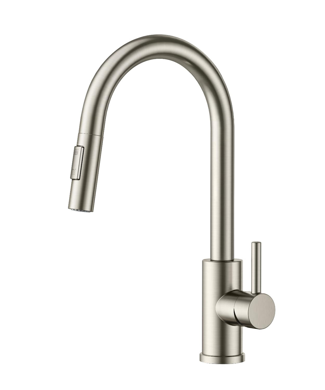 Küchenarmatur Edelstahl Hochbogen 360° schwenkbar mit Pulldown-Brause