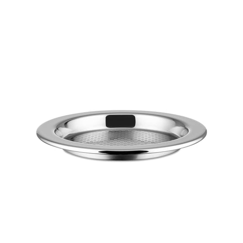 Flaschenuntersetzer Edelstahl satiniert mit Hochglanzrand 15cm 2er-Set