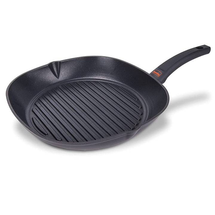 Grillpfanne Gusseisen emailliert 27x27 cm mit Grillrippen