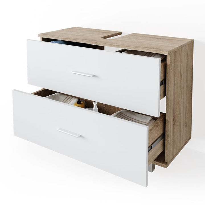 Waschbeckenunterschrank Weiss Sonoma 80x60.8 cm mit 2 Schubladen - Bild 7