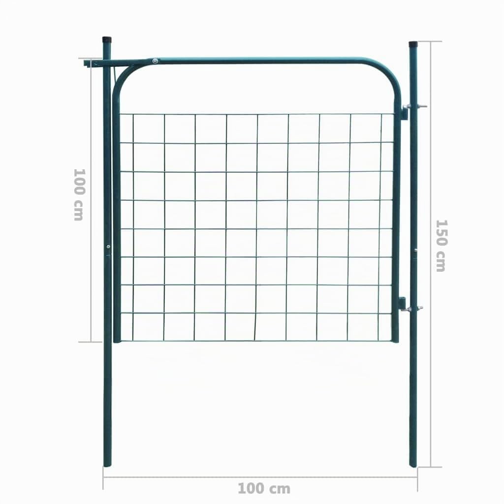 Gartentor Verzinkter Stahl 100x100 cm Grün für Garten - Bild 8