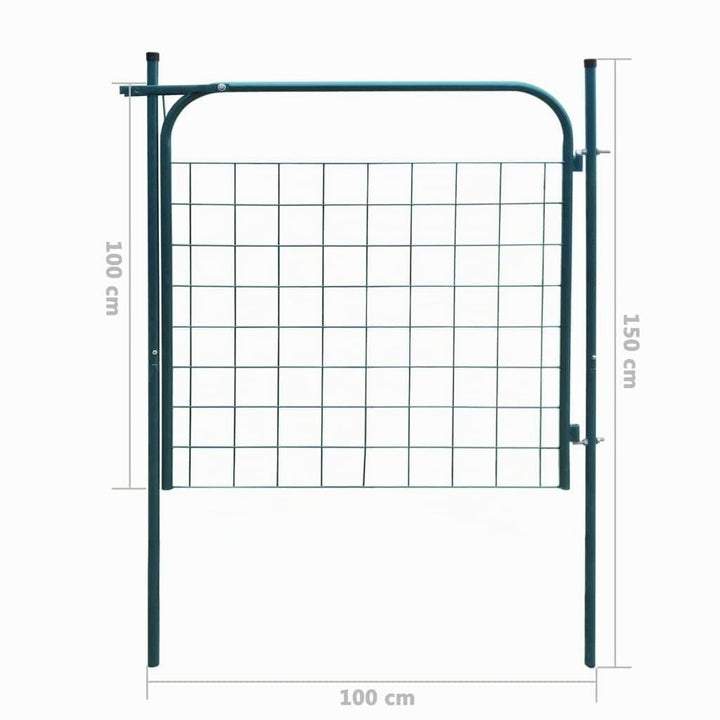 Gartentor Verzinkter Stahl 100x100 cm Grün für Garten - Bild 8
