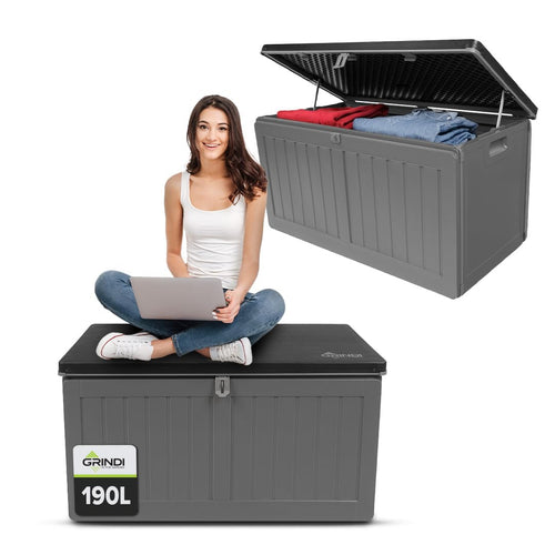 Gartenbox Kunststoff 190 L wasserdicht als Kissenbox und Sitzbank